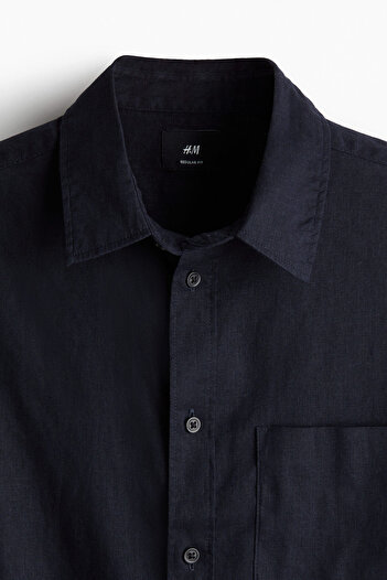 H&M Keten Karışımlı Gömlek Regular Fit