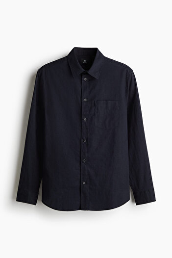 H&M Keten Karışımlı Gömlek Regular Fit