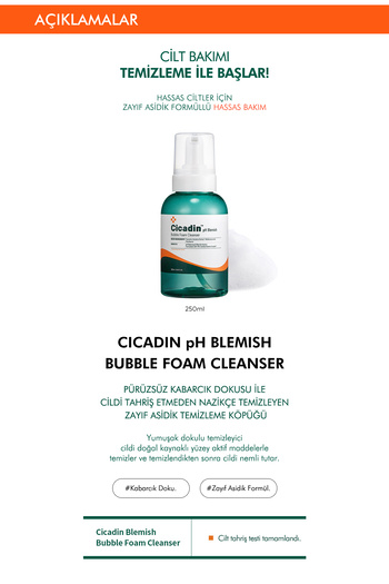 Missha Hassas Ciltler İçin Nemlendirici Yüz Yıkama Köpüğü Cicadin pH Blemish Bubble Foam Cleanser