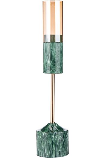AKDC Zeyve Candle Holder B 8Cm X 8Cm X 37Cm Rose Gold, Green