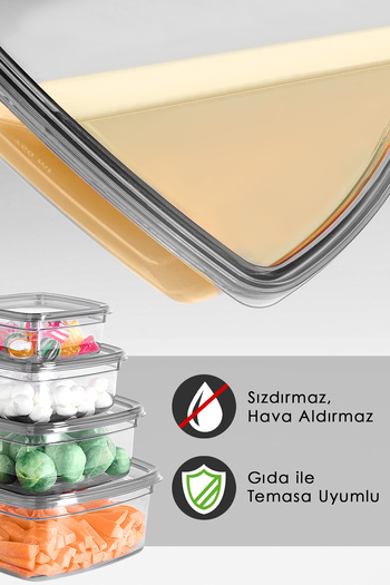 Meleni Home Set of 24 Square Leakproof Storage Containers - Organizer Food Container 6X(275-500-850-1350)Ml Anthracite