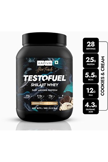 KAPİVA KAPIVA TESTOFUEL Shilajit Whey Cookies and Cream Protein 1Kg