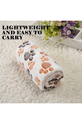 COOYA Pet Blanket, Pet Cushion, Small Dog Cat Warm Sleep Mat, Paw Print Cushion