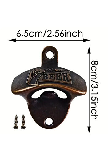 Choice Burgundy 1pc Bottle Opener Wall Mounted Retro Decorative Beer Opener for Bar Pub BBQ DIY Alloy Opene