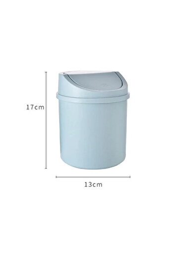 Choice Sky blue Mini Desktop Bin Small Trash Can Tube with Cover Bedroom Trash Can Garbage Can Clean Worksp