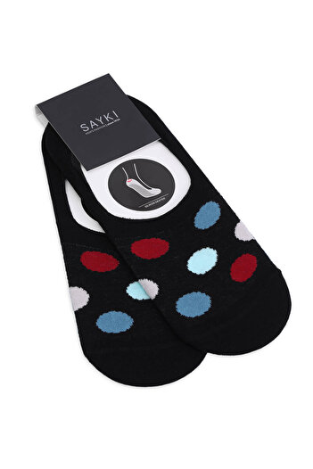 Hatemoğlu Black Double Polka Dot Cotton Ballerina Socks