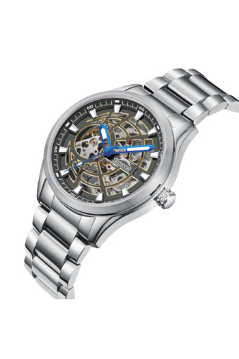 Slazenger SL.9.2411.1.02 Men Automatic  Display Watch & Metal Strap Silver