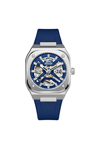 Slazenger SL.9.2415.1.03 Men Automatic  Display Watch & Silicone Strap Dark Blue