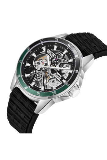 Slazenger SL.9.2412.1.01 Men Automatic  Display Watch & Silicone Strap Black