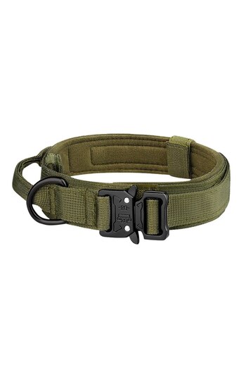 Choice L army green Pet Products Outdoor Tactical Dog Collar Metal Buckle Breathability Nylon Collar Medium