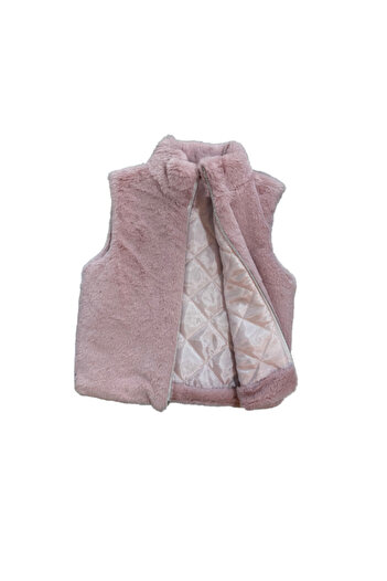 Rhythm Clothing Lumiakids Solid Color, Stand Collar, Lined Girl's Plush Vest