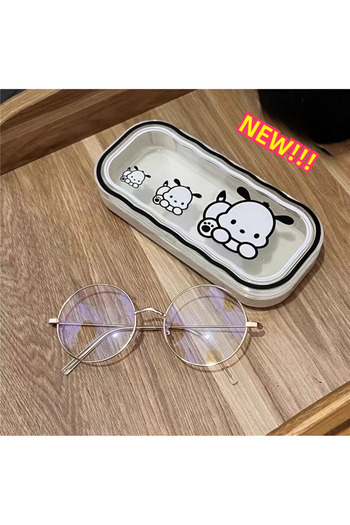 Miniso Magnetic Cute Sanrio Hello Kitty Glasses Storage Box Anime Kawaii Anime Pochacco Cartoon Girls Sweet