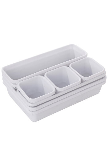 Choice White 8pcs/set Adjustable Drawer Organizer Box Trays Make Up Cosmetics Sundries Divider Holder Kitch