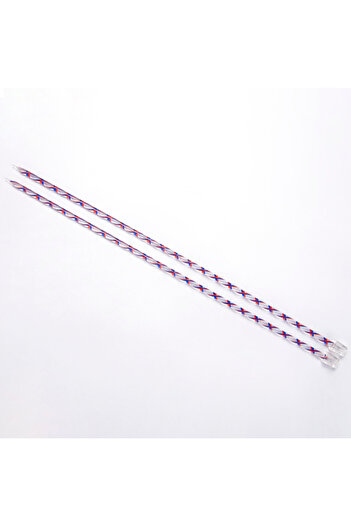Sultan Colorful Plastic Knitting Needle - 35 cm Blue-6 mm