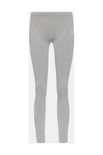 EA7 Women's Gray Printed Cotton Leggings 8Ntp63 Tj01Z 0905
