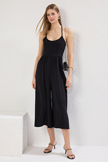 Trendyol Collection Black Black Wide Leg Woven Jumpsuit Wide Leg Jumpsuit Twoss25Tu00002