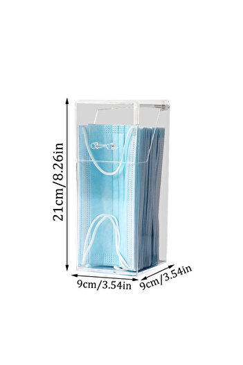 Choice 21cm 1/3PCS Transparent Mask Storage Box With Cover Dust Mouth And Nose Cover Door Desk Entrance Mas