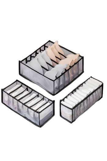 Choice L Black 1PC- Closet Organizer for Socks Home Separated Underwear Storage Box 7/9/11 Grids Jeans Bra