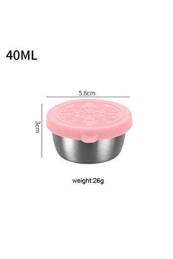 Choice Pink 1pc Salad Dressing Container With 1.35oz/40ml Reusable Stainless Steel Cup And Leakproof Silico