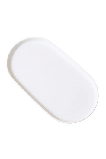 Choice 1pc White Fruit Plate Dessert Tray Stackable Oval Food Serving Tray Free Bone Dish Snack Plate Reusa