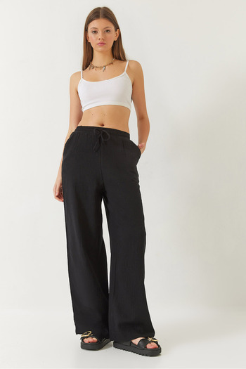 Bianco Lucci Muslin Colored Palazzo Women's Trousers - 80130 60271038