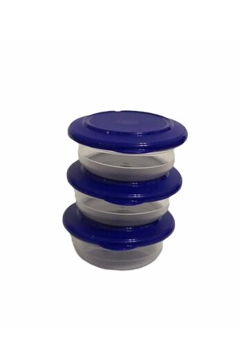 Tupperware Crystal 275 ml Blue Cover Crystal Set of 3