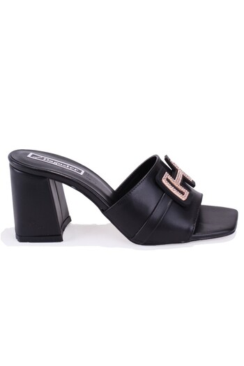 DAGOSTER DZA07- 114216   Rochie de seara cu toc negru Papuci de dama