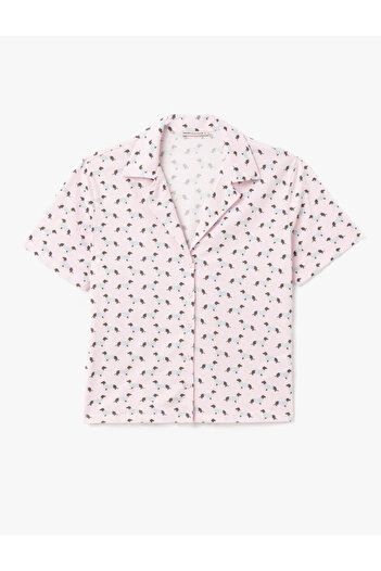 Koton Köpek Grafik Baskılı Kısa Kollu Pamuklu Gömlek Yaka Pijama Takımı