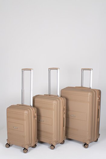 Travel POLO 3'lü Valiz Seti Kırılmaz Gold 1017
