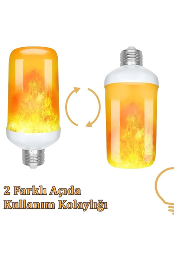 luciole 5w Alev Efektli Ampul Lamba Ateş Yanan Ampul E27 Duy Led Işık Şömine Ateş Kamp Lamba