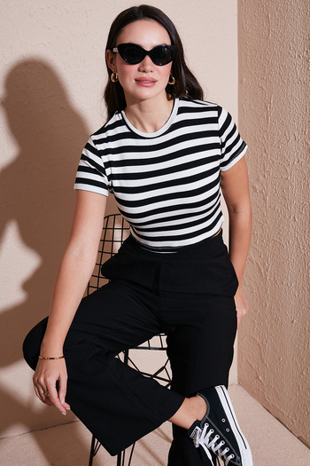Lela Slim Fit Crew Neck Striped t Shirt t Shirt 5866110
