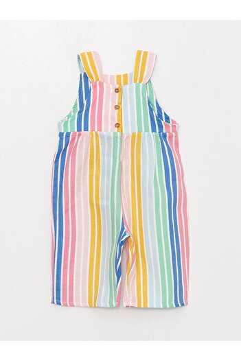 LC Waikiki Lcw Baby Strappy Square Collar Striped Baby Girl Salopet