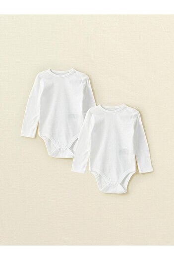 LC Waikiki Crew Neck Long Sleeve Baby Girl Snap Body 2-Piece (S3)