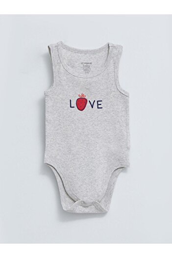 LC Waikiki Crew Neck Printed Baby Girl Snapback Bodysuit 2-Piece (S2)