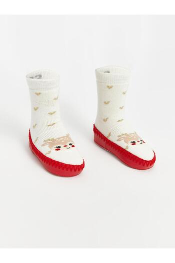 LC Waikiki New Year Themed Baby Girl Home Socks (W4)