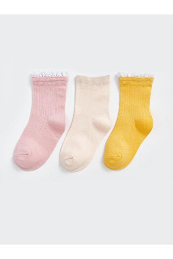 LC Waikiki Lcw Baby Basic Baby Girl Socks 3-Piece (W4)