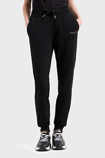 Armani Exchange Cotton Regular Fit High Waist Elastic Jogger Pants