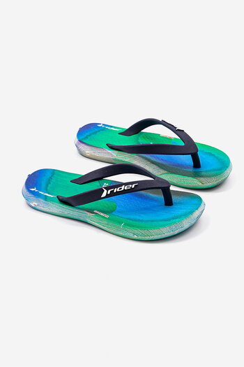Rider Kids Boy R1 Play Slip On Slippers, Blue and Green Combo