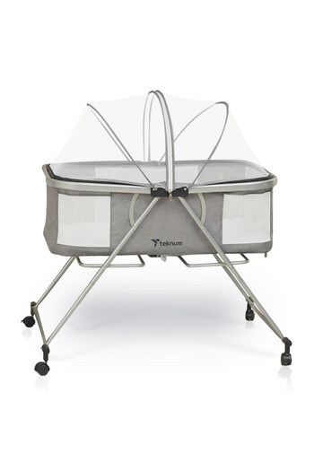 TEKNUM 3 - IN - 1 Baby Cot / Cradle w / Mosquito net & Wheels - Dark Grey