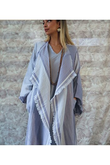 Su Koleksiyon Bohemian Style Muslin Kaftan - Swan Design