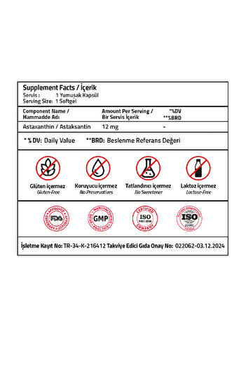 Validus Astaksantin 12 mg 30 Softgel