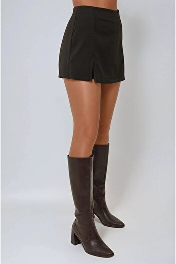 Hiccup Double Slit High Waist Mini Shorts Skirt