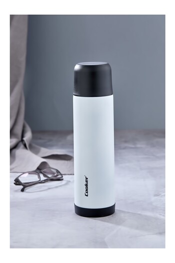 Cooker 750ml Double Wall Stainless Steel Thermos – Leakproof, Double Lid System, 12 Hours Hot 24 Hours Cold