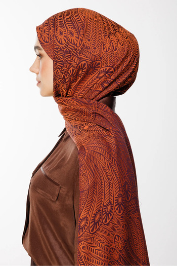 Mooncorn Mayra Pattern Double Sided Shawl Purple-Orange