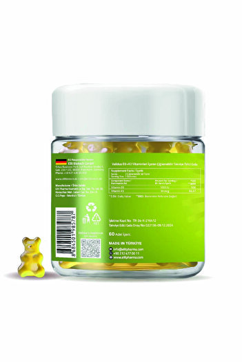Validus 60 Gummies with Vitamin D3 and K2 - 1000 Iu, 50 Mcg