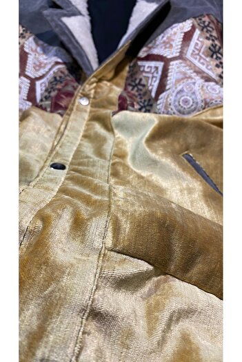 Aztek vintage kürklü oversize mont