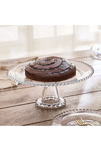 Home Box Merriam Beaded Cake Stand with Pedestal 30.5 cm
