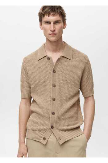 MANGO Man Knotted cotton shirt