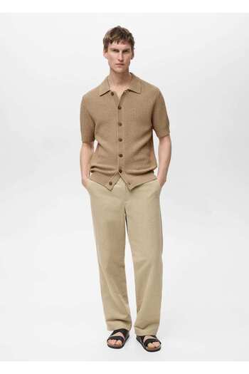 MANGO Man Knotted cotton shirt