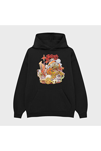 TRAGEDY Unisex Bbc Texas Printed 3 Thread Raised Oversized Hoodie Sweatshirt